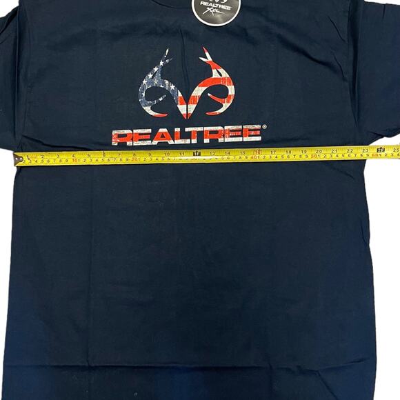Realtree Xtra Navy Blue Cotton T-shirt  Stars Stripes Antler Logo X-Large - Picture 3 of 4